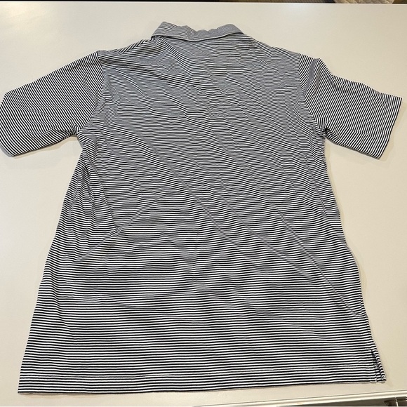 Hickey Men's Navy Striped Polo Shirt Size Medium - Picture 2 of 4